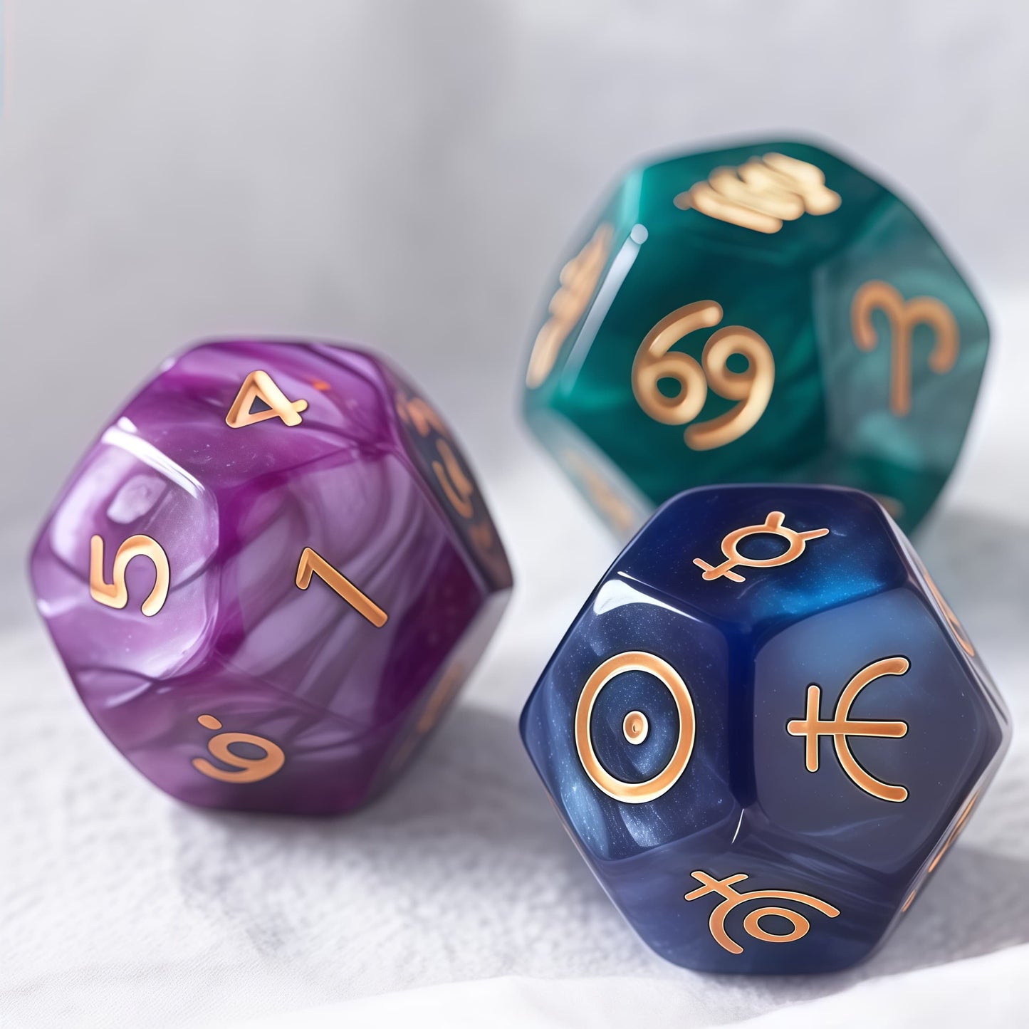 Acrylic Dice ‌Twelve-Sided Zodiac Twelve-Sided Zodiac