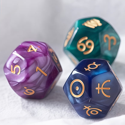 Acrylic Dice ‌Twelve-Sided Zodiac Twelve-Sided Zodiac