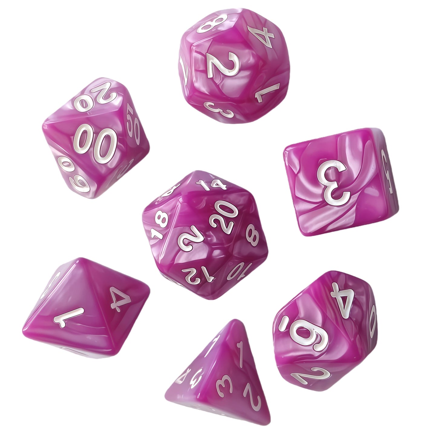 Acrylic Dice Matte Pearl Economy Polyhedral DnD D&D Dice Set