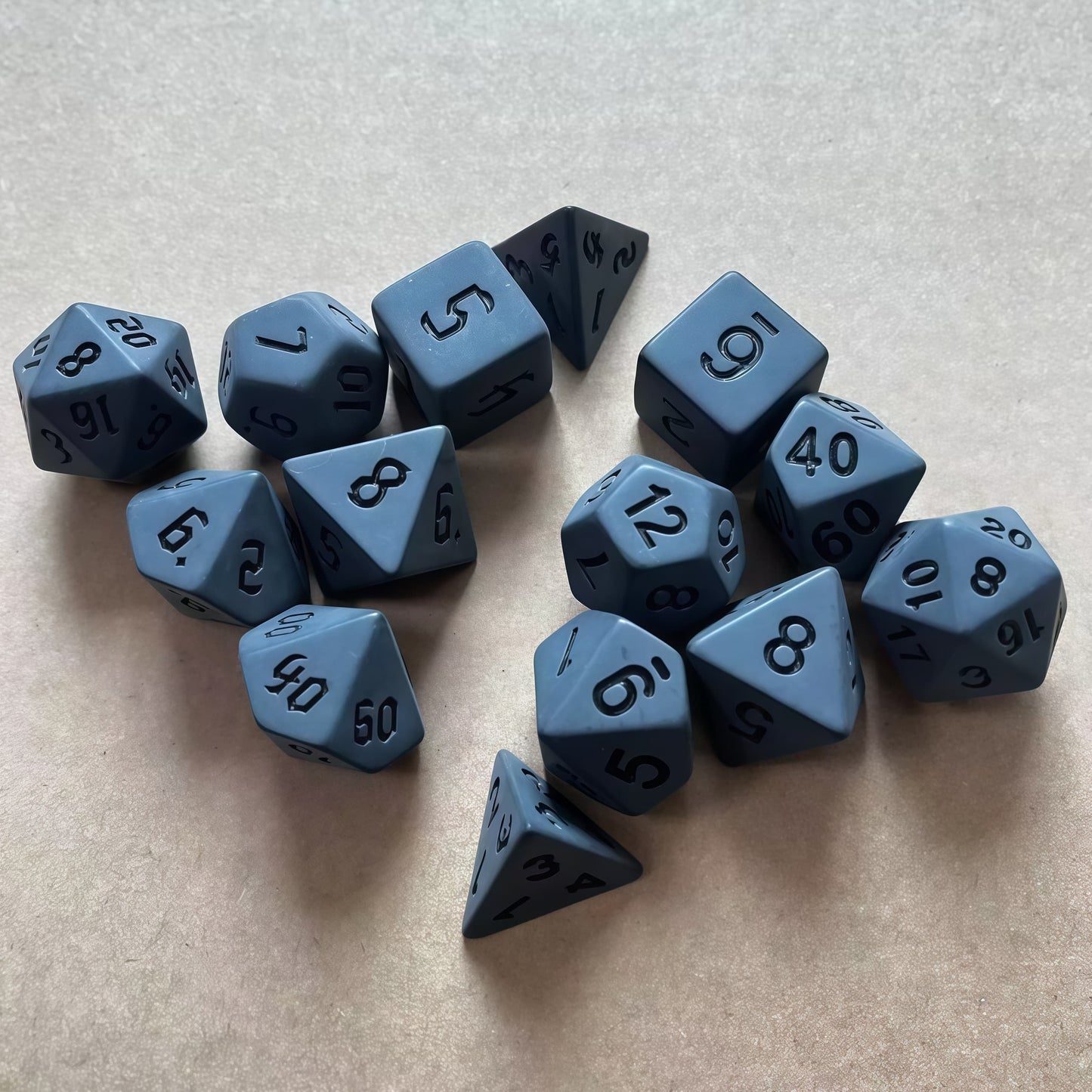 Acrylic Dice Solid Black Uninked Polyhedral Acrylic Dice