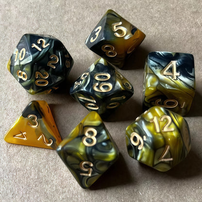 Acrylic Dice ‌Duo-Tone Polyhedral DnD D&D Dice Set