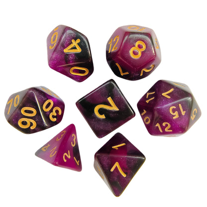 Acrylic Dice Galaxy Duo-Tone Polyhedral DnD D&D Dice Set