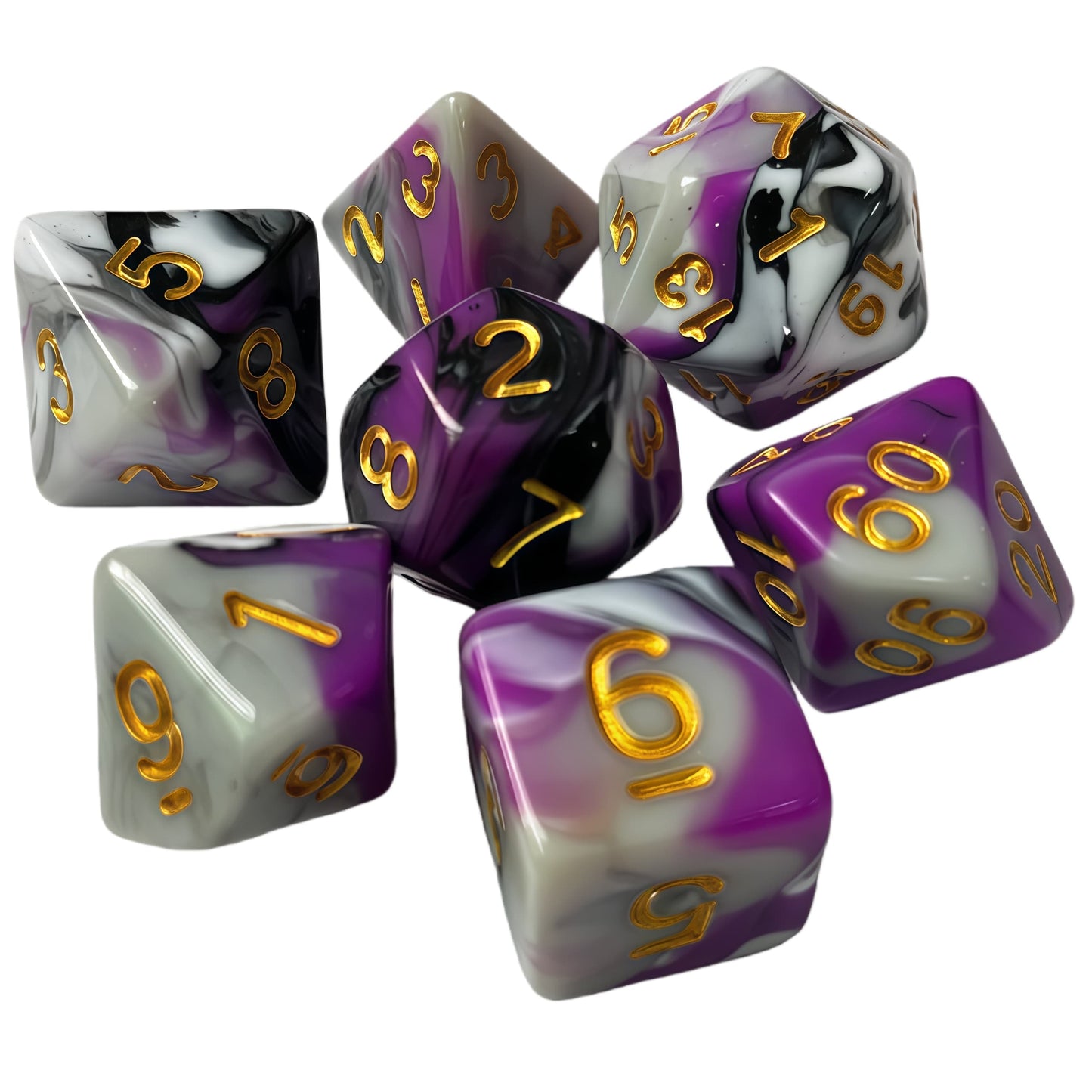 Acrylic Dice ‌New Quad-Tone Polyhedral DnD D&D Dice Set
