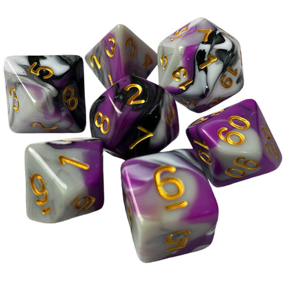 Acrylic Dice ‌New Quad-Tone Polyhedral DnD D&D Dice Set