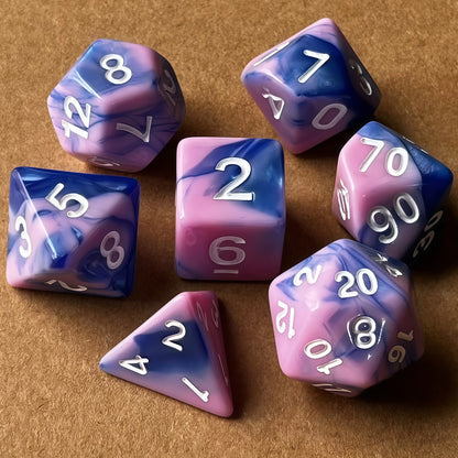 Acrylic Dice ‌Duo-Tone Polyhedral DnD D&D Dice Set