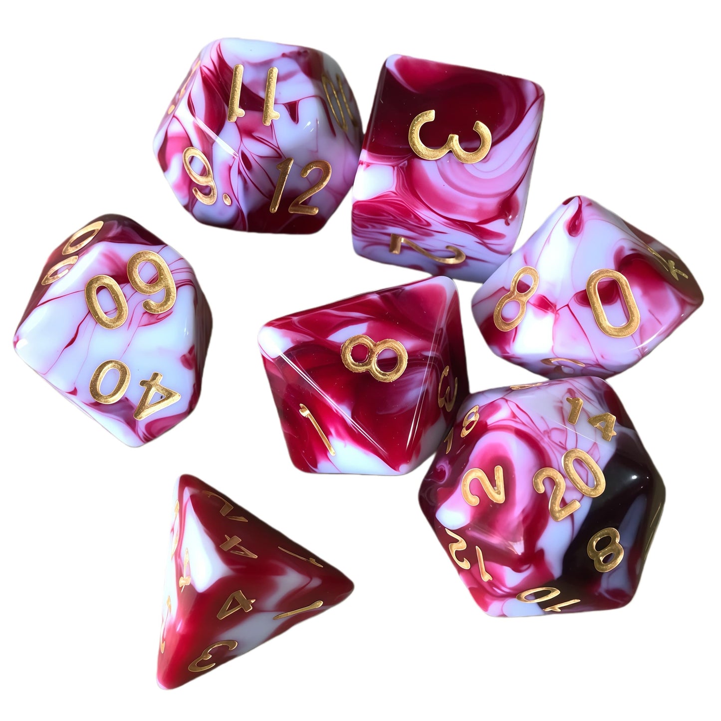 Acrylic Dice ‌New Duo-Tone Polyhedral DnD D&D Dice Set