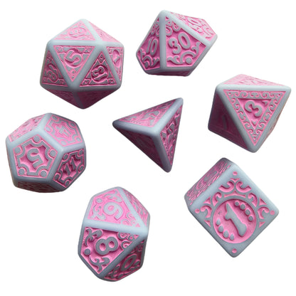 Acrylic Dice ‌Openwork Number Cutout Polyhedral DnD D&D Dice Set