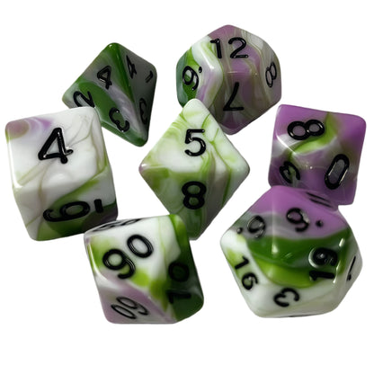 Acrylic Dice ‌New Quad-Tone Polyhedral DnD D&D Dice Set