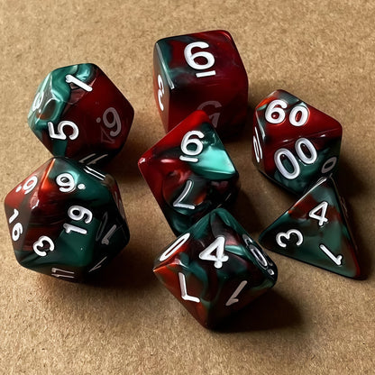 Acrylic Dice ‌Duo-Tone Polyhedral DnD D&D Dice Set