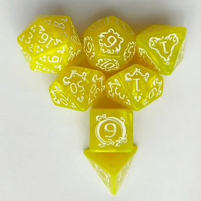 Acrylic Dice Dragon Scale Zodiac Polyhedral DnD D&D Dice Set