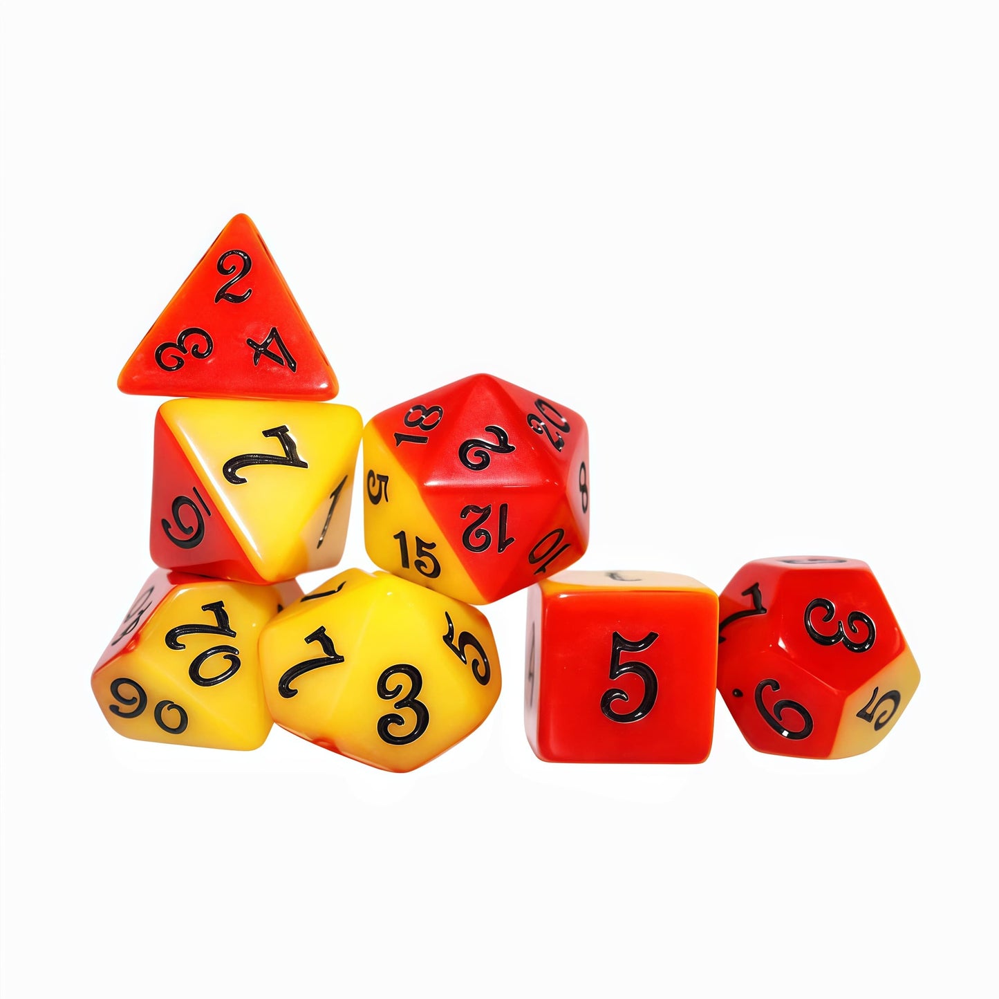 Acrylic Dice Duo-Tone Layered Polyhedral DnD D&D Dice Set