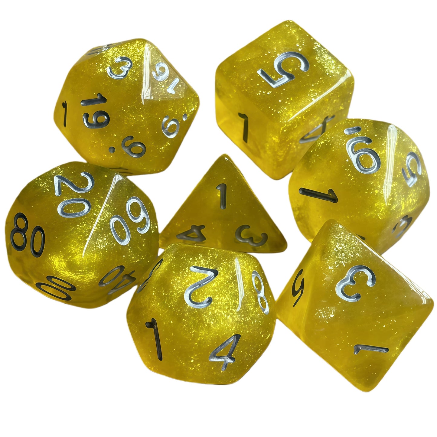 Acrylic Dice ‌Glitter Polyhedral DnD D&D Dice Set