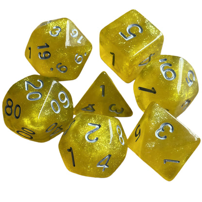 Acrylic Dice ‌Glitter Polyhedral DnD D&D Dice Set