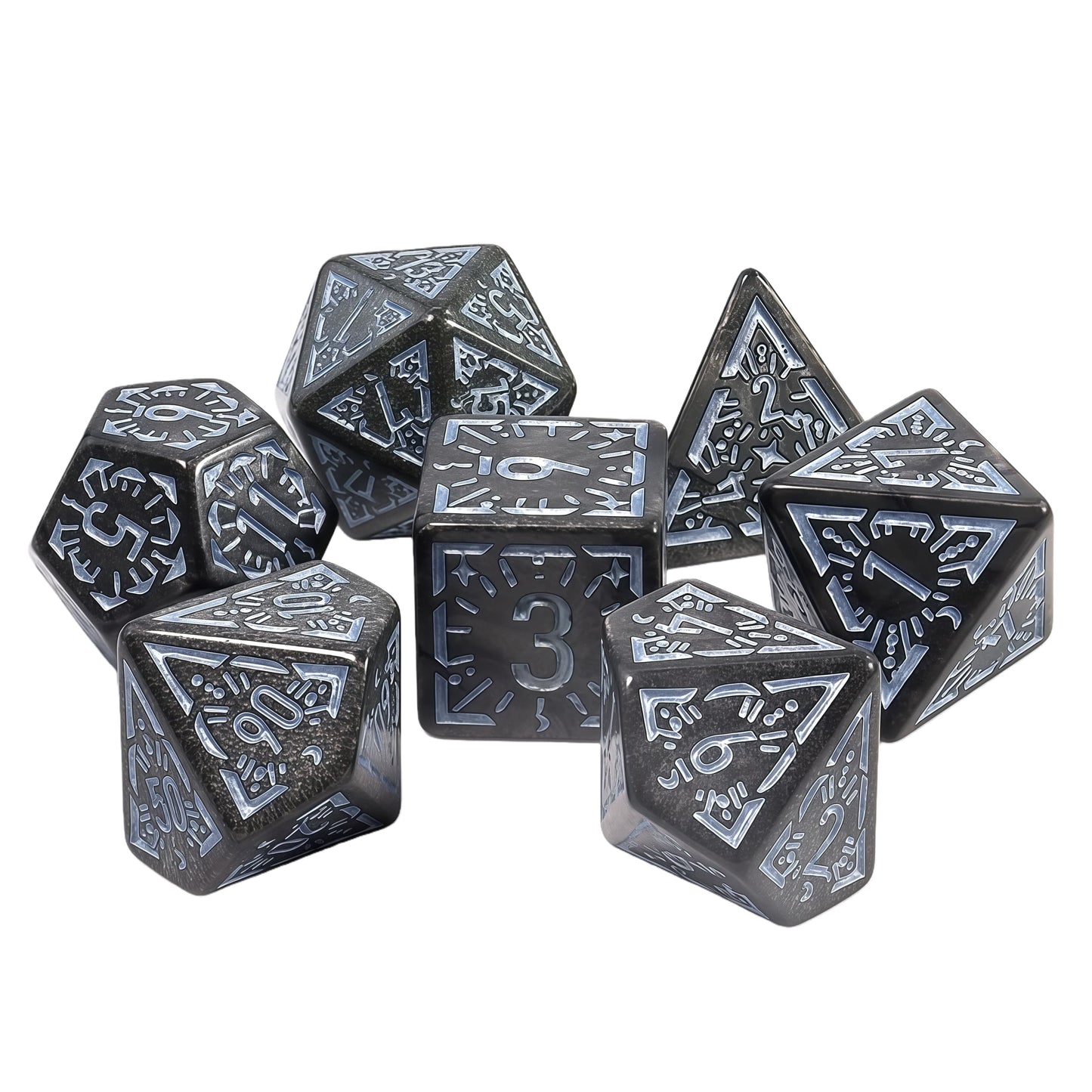 Acrylic Dice ‌Antique Openwork Colorful Polyhedral  DnD D&D Dice Set