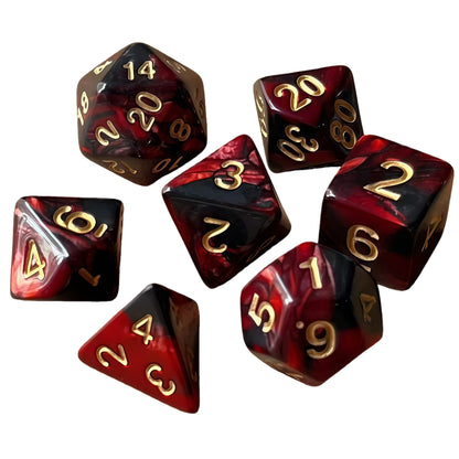 Acrylic Dice Duo-Tone Gold & Silver Polyhedral DnD D&D Dice Set