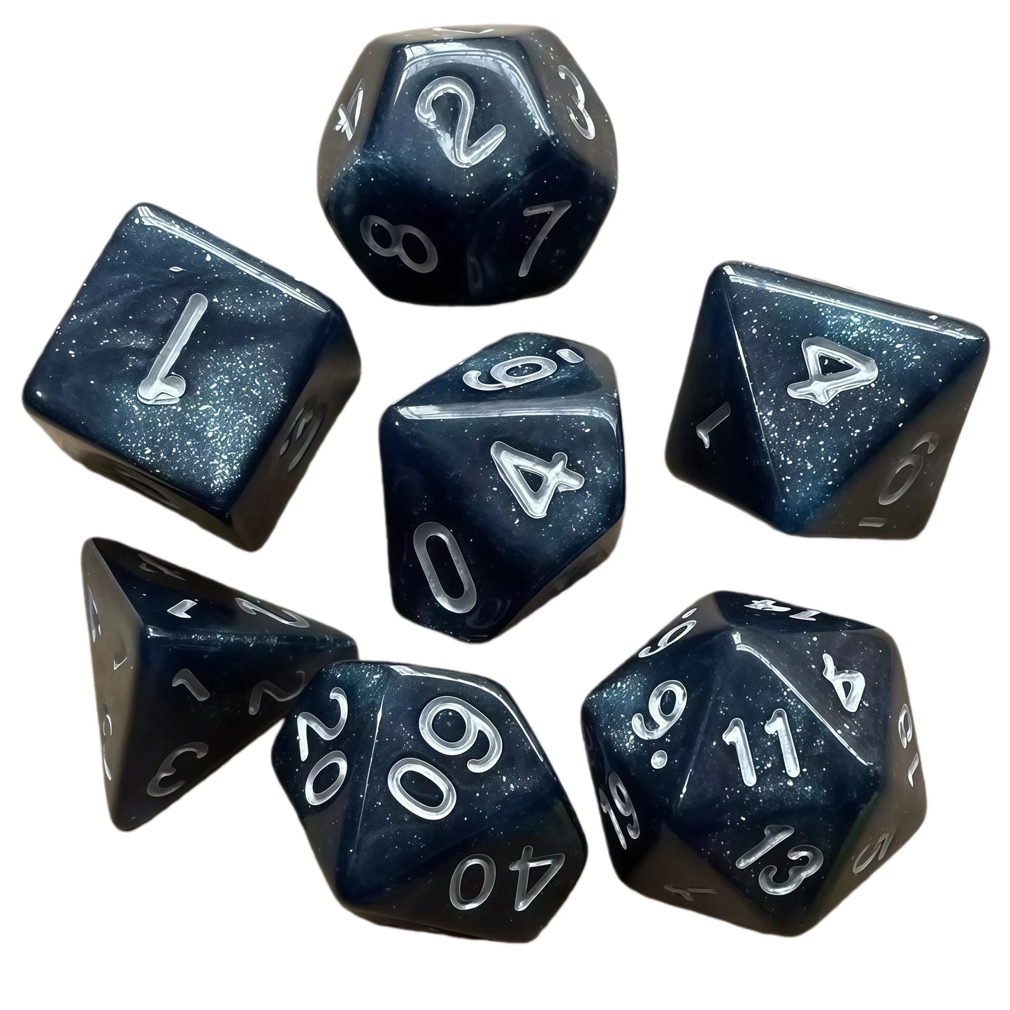 Acrylic Dice ‌Glitter Polyhedral DnD D&D Dice Set