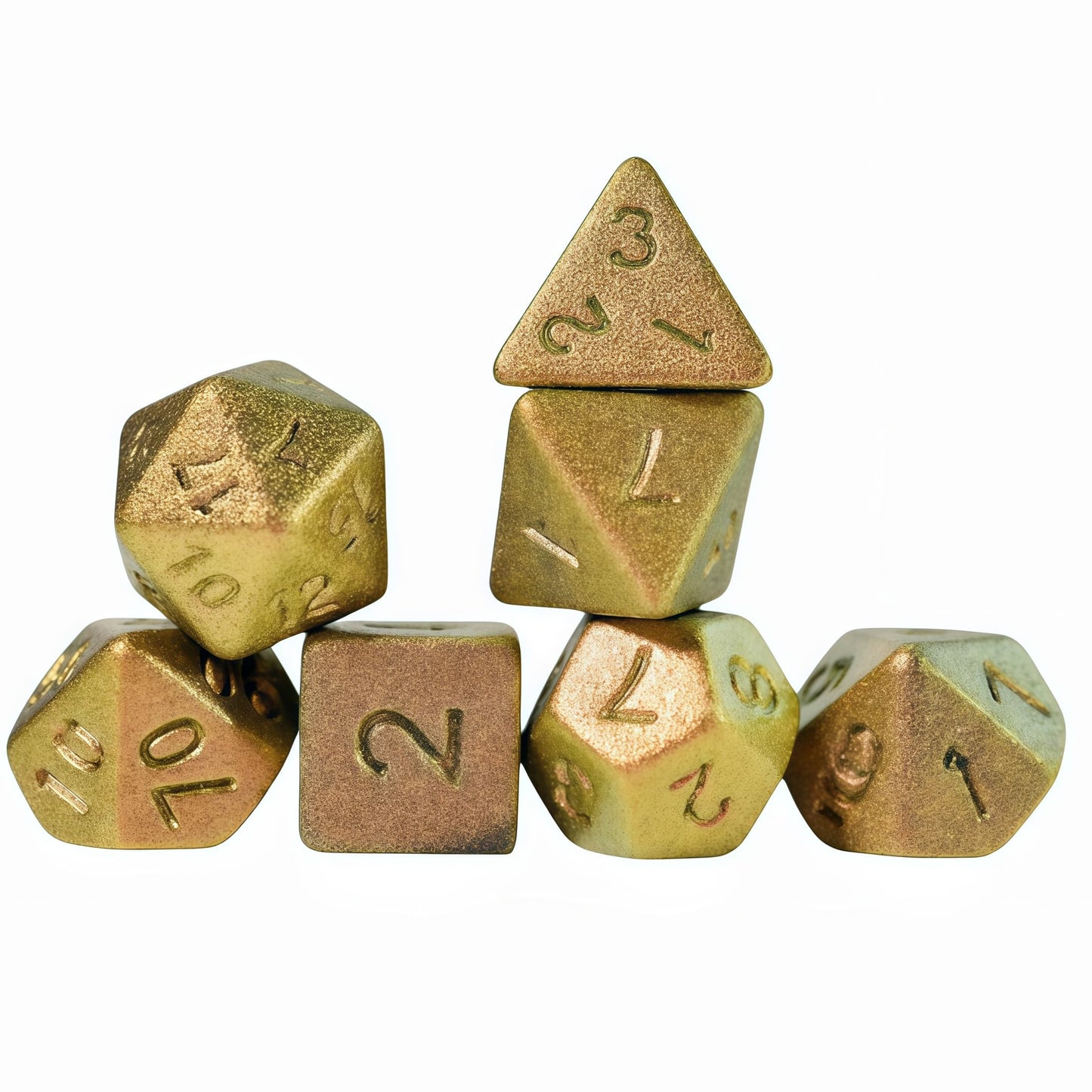 Acrylic Dice ‌Rainbow Electroplated Metallic Polyhedral DnD D&D Dice Set