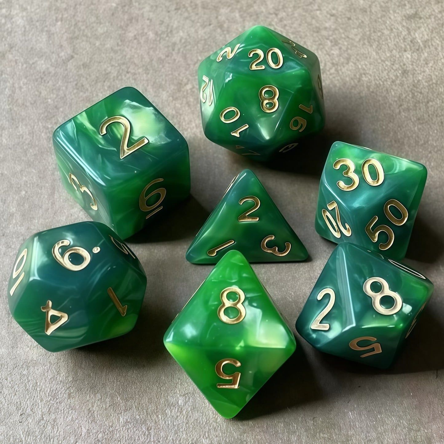 Acrylic Dice ‌Duo-Tone Polyhedral DnD D&D Dice Set