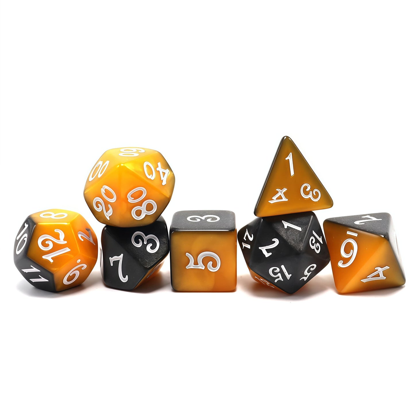 Acrylic Dice Duo-Tone Layered Polyhedral DnD D&D Dice Set