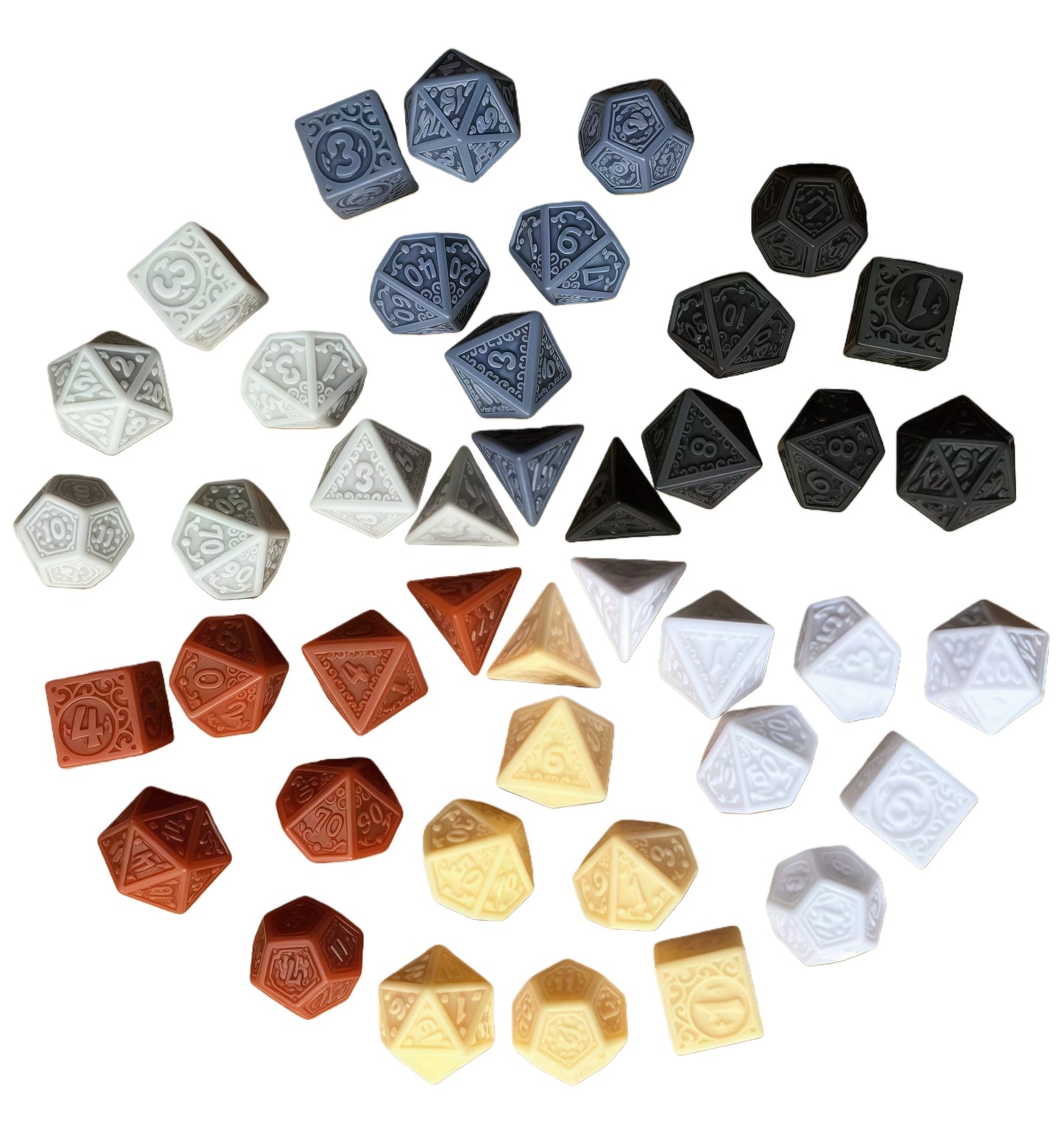 Acrylic Dice Retro Openwork Polyhedral DnD D&D Dice Set