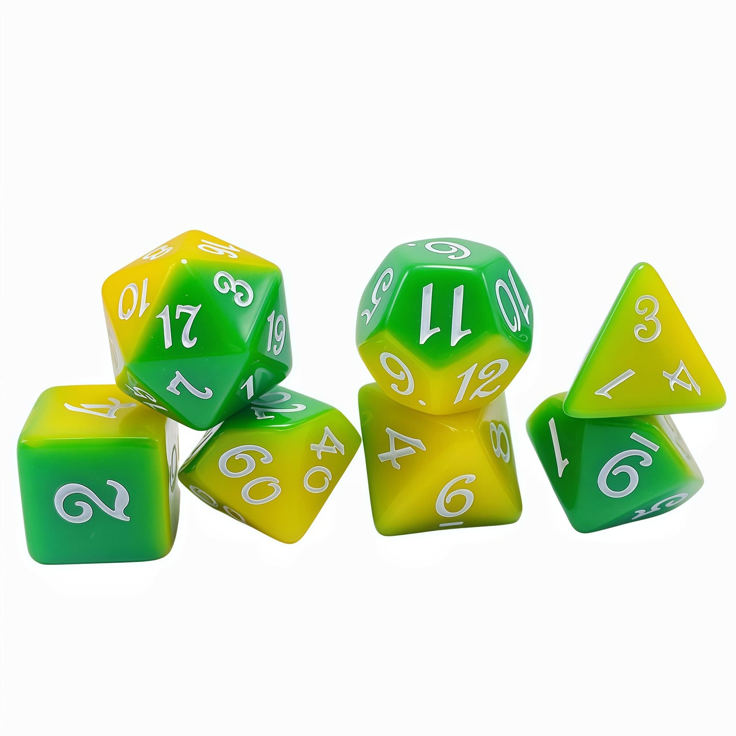 Acrylic Dice Duo-Tone Layered Polyhedral DnD D&D Dice Set