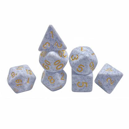 ‌Acrylic Dice Speckled Polyhedral DnD D&D Dice Set