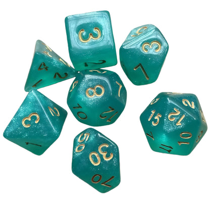 Acrylic Dice ‌Glitter Polyhedral DnD D&D Dice Set