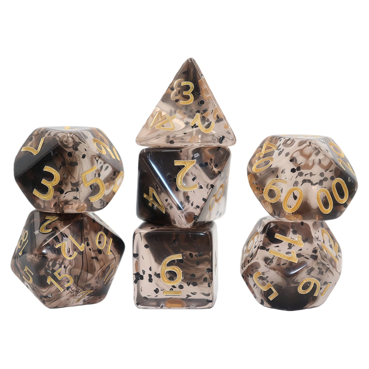 Acrylic Dice Wispy Duo-Tone Chameleon Polyhedral DnD D&D Dice Set