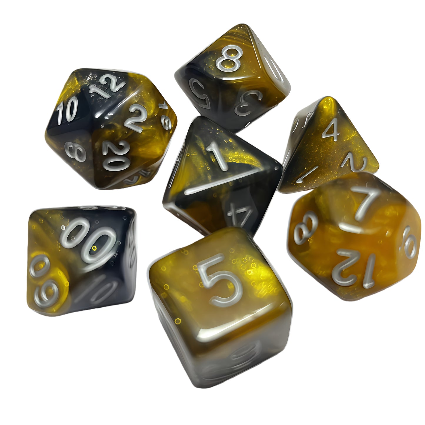 Acrylic Dice Galaxy Duo-Tone Polyhedral DnD D&D Dice Set