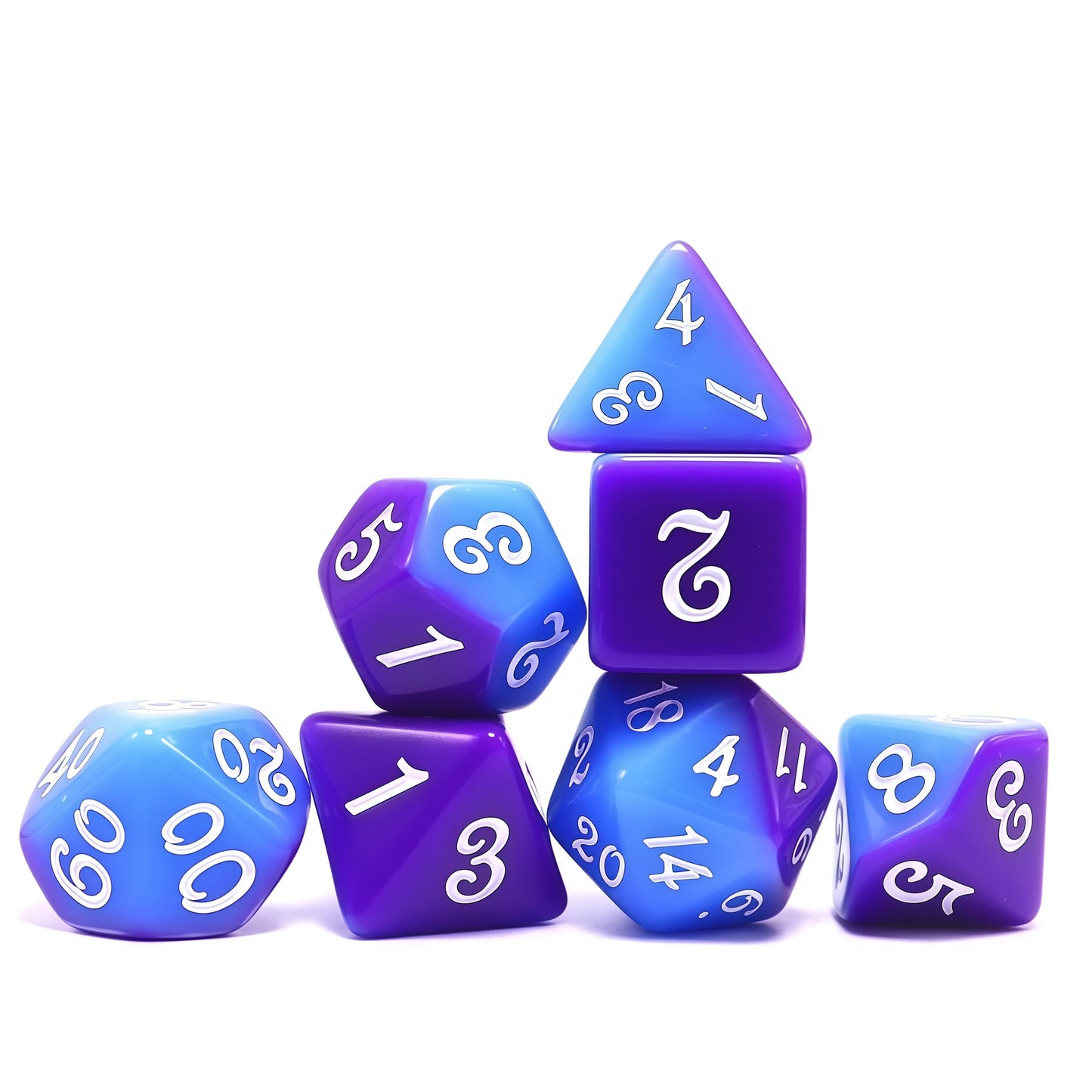 Acrylic Dice Duo-Tone Layered Polyhedral DnD D&D Dice Set