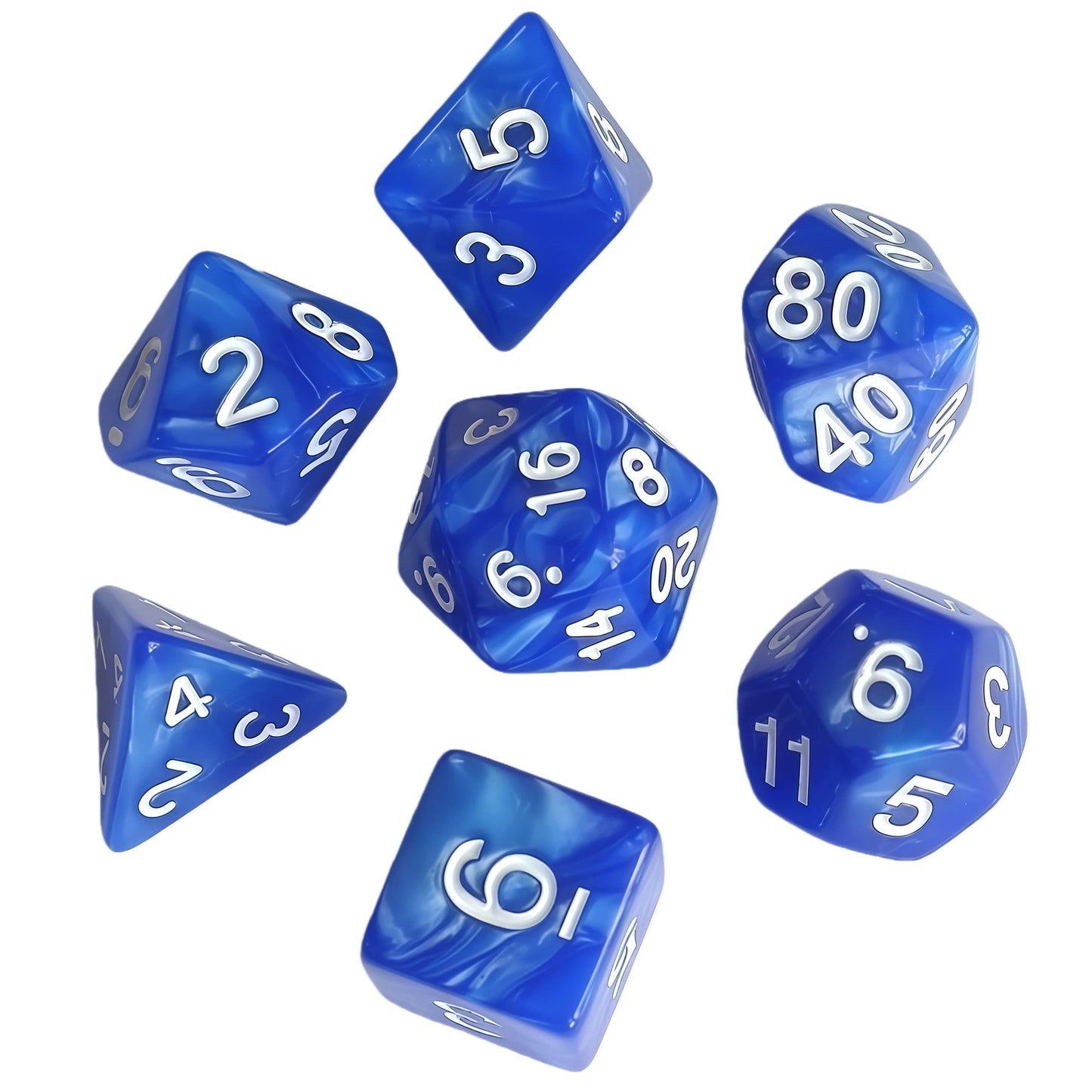 Acrylic Dice Matte Pearl Economy Polyhedral DnD D&D Dice Set