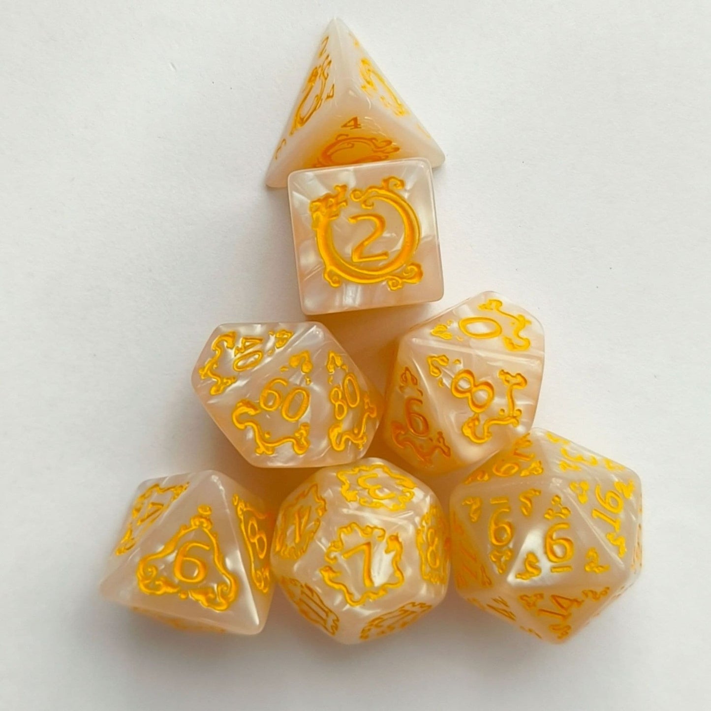 Acrylic Dice Dragon Scale Zodiac Polyhedral DnD D&D Dice Set