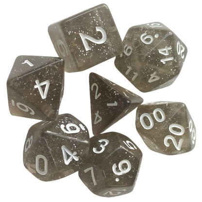 Acrylic Dice Verdant Camo Speckled Polyhedral DnD D&D Dice Set
