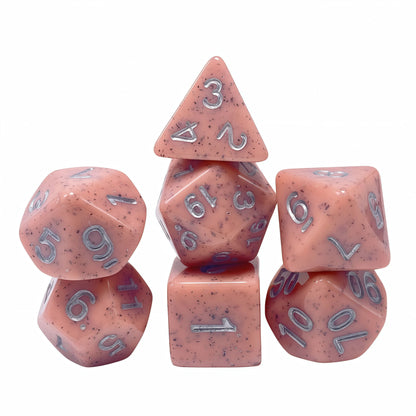 ‌Acrylic Dice Speckled Polyhedral DnD D&D Dice Set