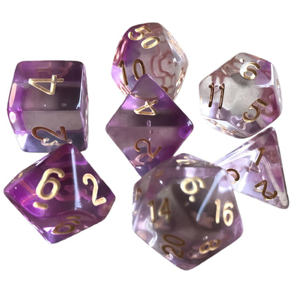 Acrylic Dice New Duo-Tone Crystal Polyhedral DnD D&D Dice Set