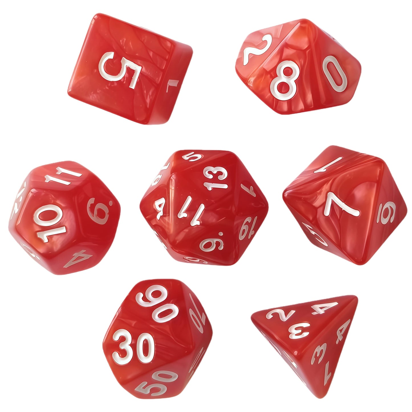 Acrylic Dice Matte Pearl Economy Polyhedral DnD D&D Dice Set