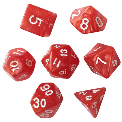 Acrylic Dice Matte Pearl Economy Polyhedral DnD D&D Dice Set