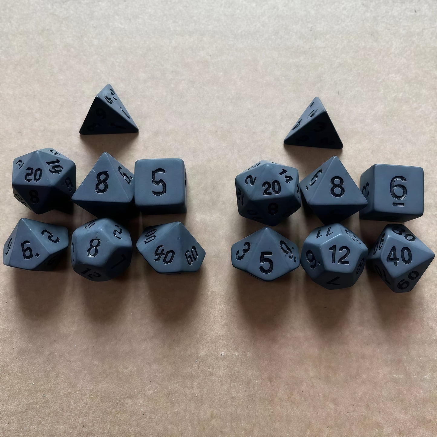 Acrylic Dice Solid Black Uninked Polyhedral Acrylic Dice