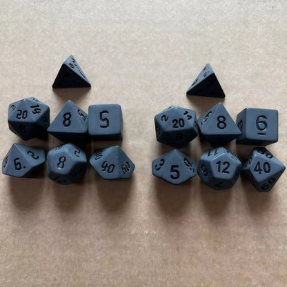 Acrylic Dice Solid Black Uninked Polyhedral Acrylic Dice