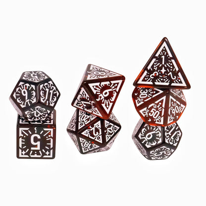 Acrylic Dice ‌Antique Openwork Colorful Polyhedral  DnD D&D Dice Set