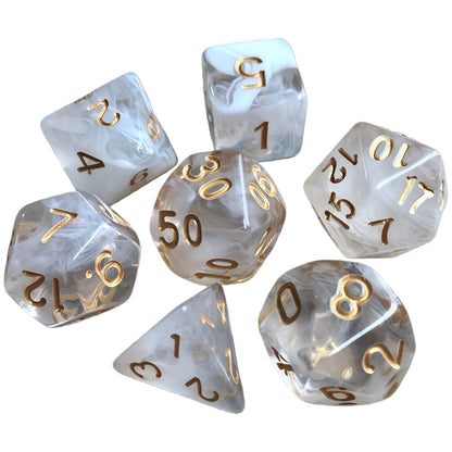 Acrylic Dice New Duo-Tone Crystal Polyhedral DnD D&D Dice Set