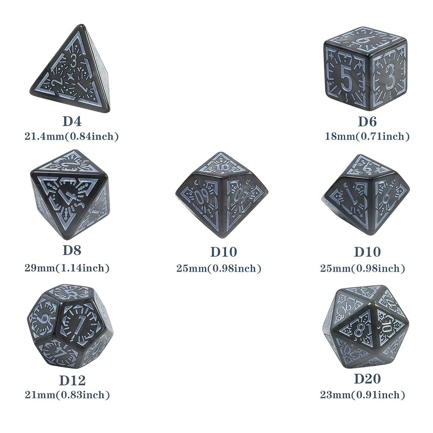 Acrylic Dice ‌Antique Openwork Colorful Polyhedral  DnD D&D Dice Set