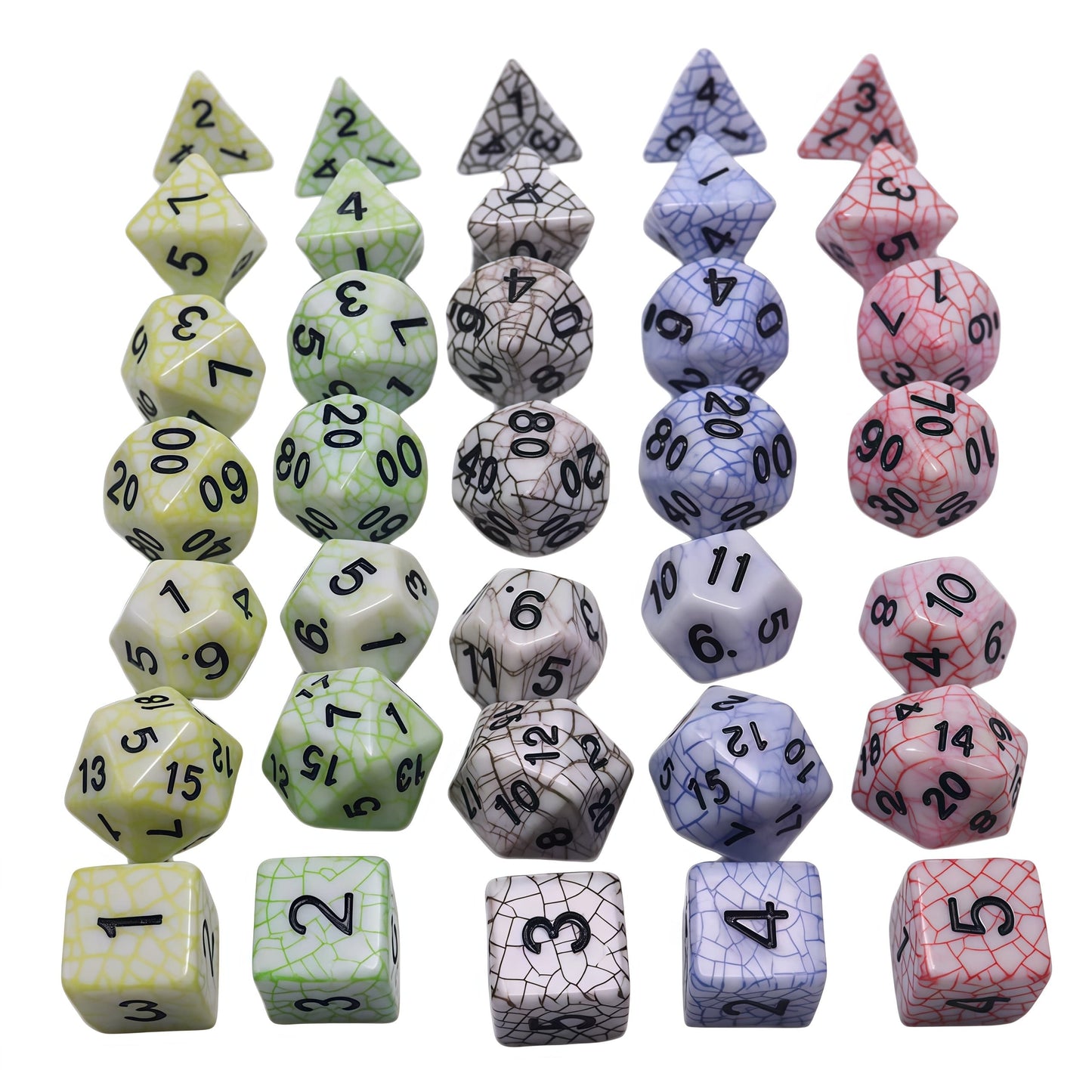 Acrylic Dice Webbed Polyhedral DnD D&D Dice Set