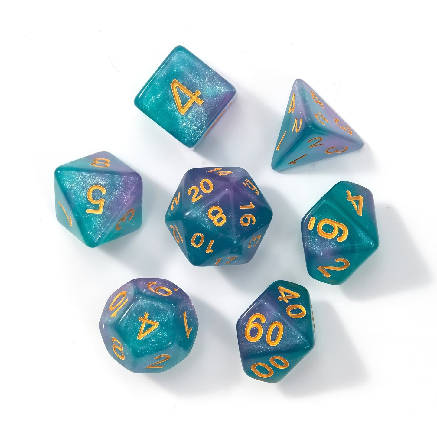 Acrylic Dice Galaxy Duo-Tone Polyhedral DnD D&D Dice Set