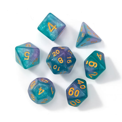 Acrylic Dice Galaxy Duo-Tone Polyhedral DnD D&D Dice Set