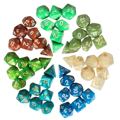 Acrylic Dice Matte Pearl Economy Polyhedral DnD D&D Dice Set