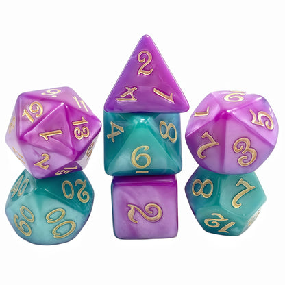 Acrylic Dice Duo-Tone Layered Polyhedral DnD D&D Dice Set