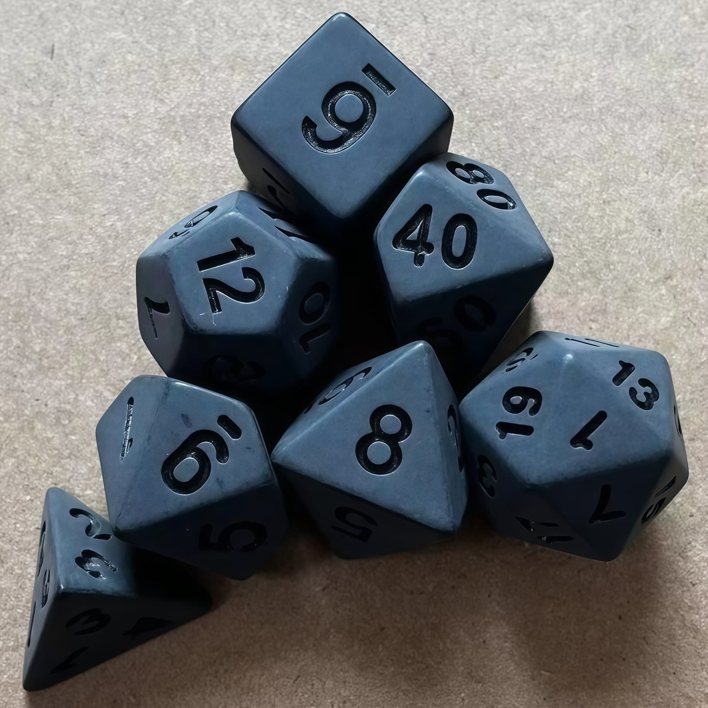 Acrylic Dice Solid Black Uninked Polyhedral Acrylic Dice