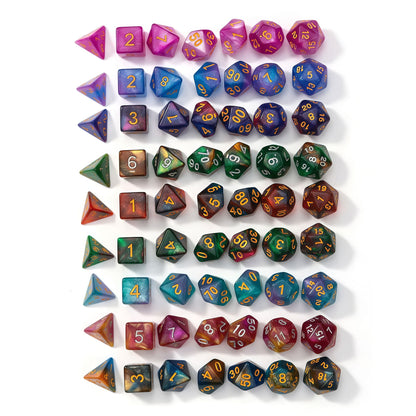 Acrylic Dice Galaxy Duo-Tone Polyhedral DnD D&D Dice Set