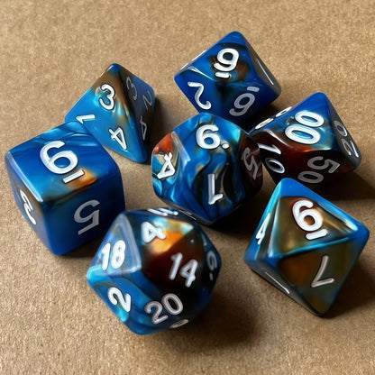 Acrylic Dice ‌Duo-Tone Polyhedral DnD D&D Dice Set